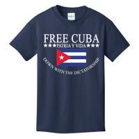 Free Cuba Down With The Dictatorship Kids T-Shirt