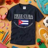 Free Cuba Down With The Dictatorship Kids T-Shirt
