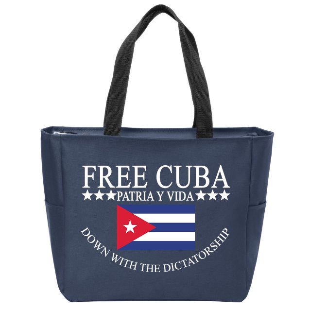 Free Cuba Down With The Dictatorship Zip Tote Bag