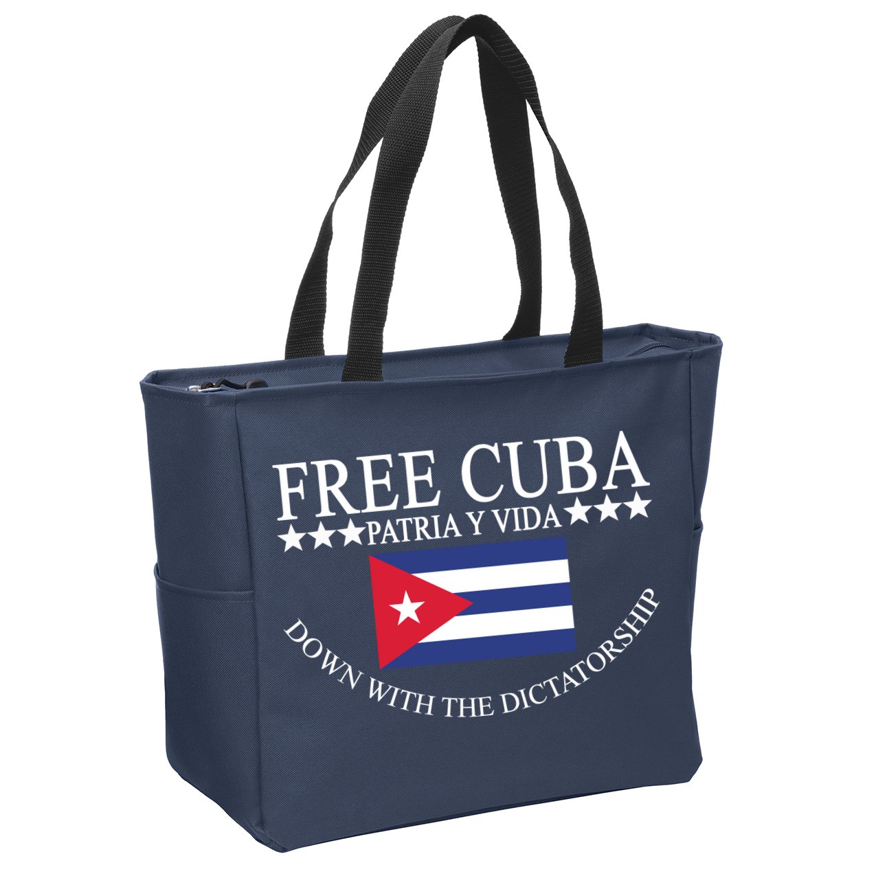 Free Cuba Down With The Dictatorship Zip Tote Bag