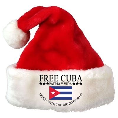 Free Cuba Down With The Dictatorship Premium Christmas Santa Hat