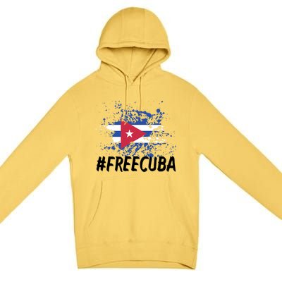 Free Cuba Flag Premium Pullover Hoodie