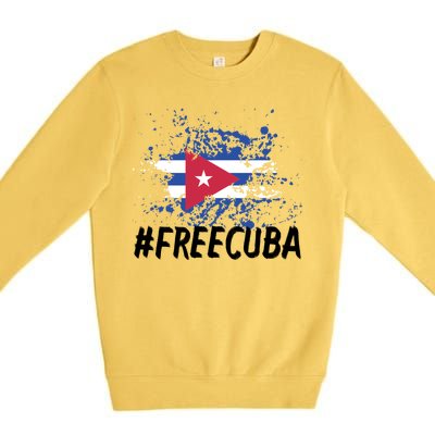 Free Cuba Flag Premium Crewneck Sweatshirt