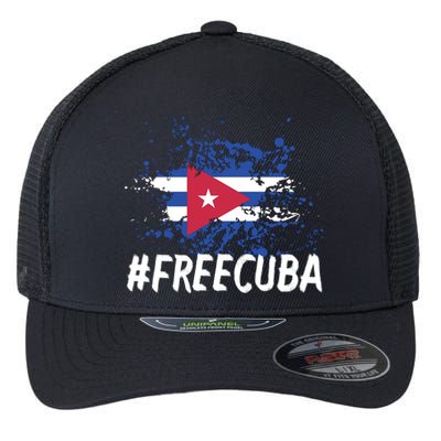 Free Cuba Flag Flexfit Unipanel Trucker Cap