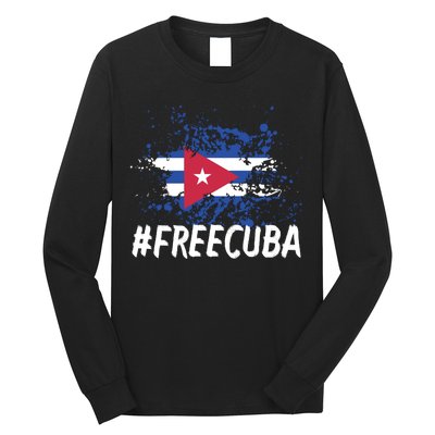 Free Cuba Flag Long Sleeve Shirt