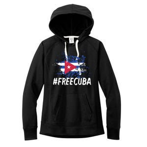 Free Cuba Flag Women's Fleece Hoodie