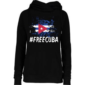 Free Cuba Flag Womens Funnel Neck Pullover Hood