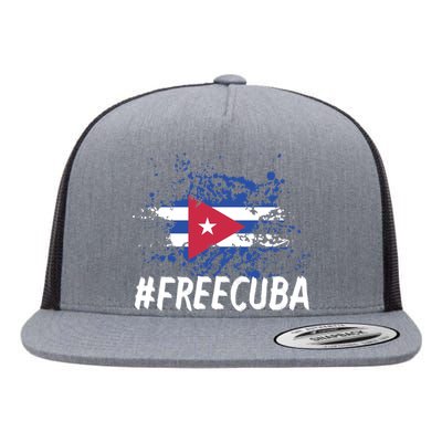 Free Cuba Flag Flat Bill Trucker Hat