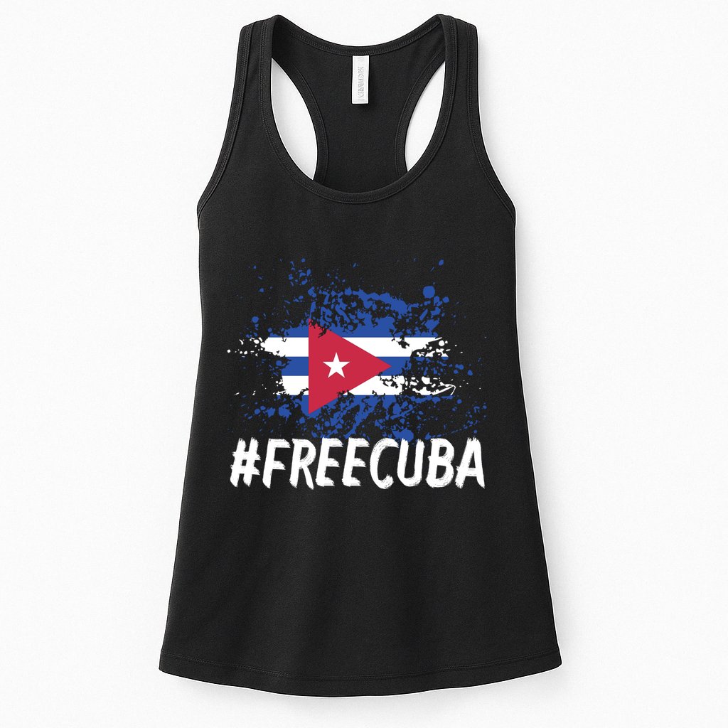 Free Cuba Flag Womens Tank Top