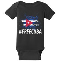 Free Cuba Flag Baby Bodysuit
