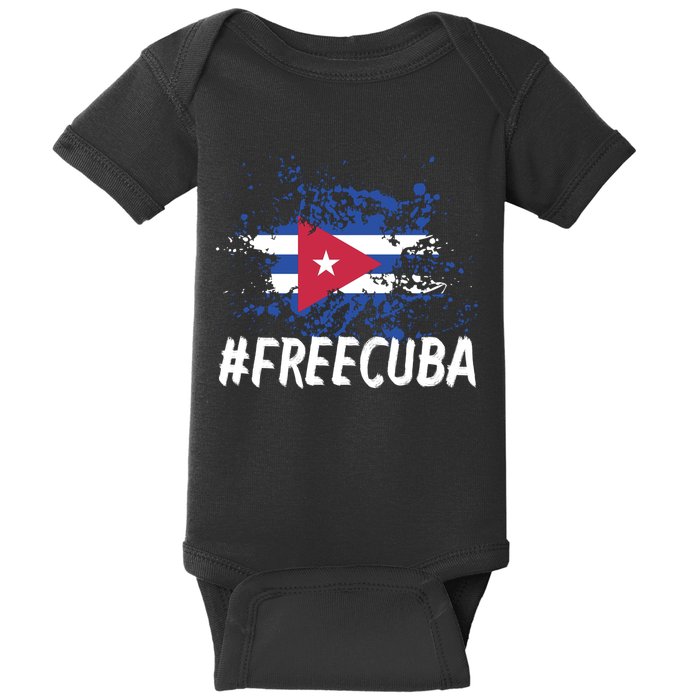 Free Cuba Flag Baby Bodysuit