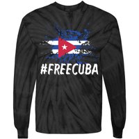 Free Cuba Flag Tie-Dye Long Sleeve Shirt