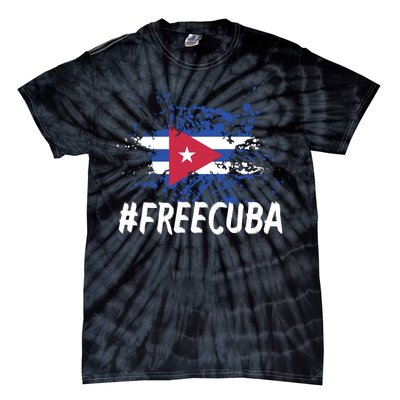 Free Cuba Flag Tie-Dye T-Shirt