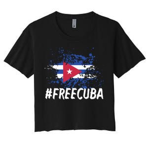 Free Cuba Flag Women's Crop Top Tee