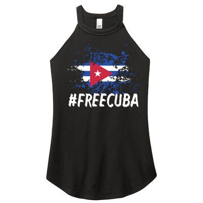 Free Cuba Flag Women’s Perfect Tri Rocker Tank