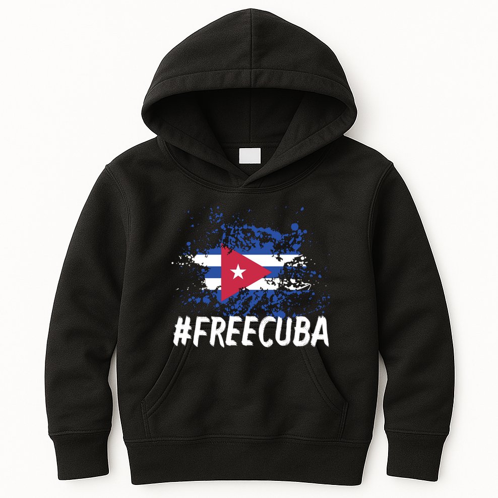 Free Cuba Flag Kids Hoodie