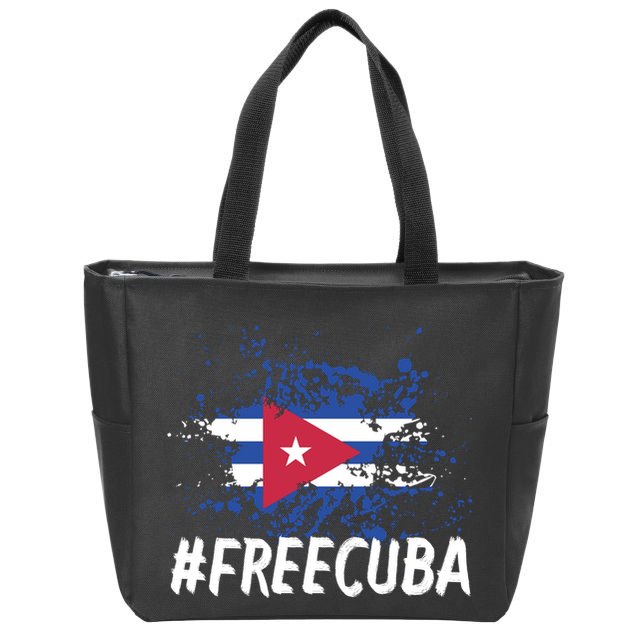 Free Cuba Flag Zip Tote Bag
