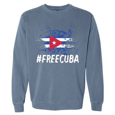 Free Cuba Flag Garment-Dyed Sweatshirt