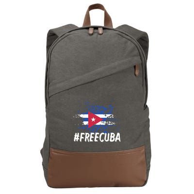 Free Cuba Flag Cotton Canvas Backpack