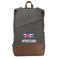 Free Cuba Flag Cotton Canvas Backpack