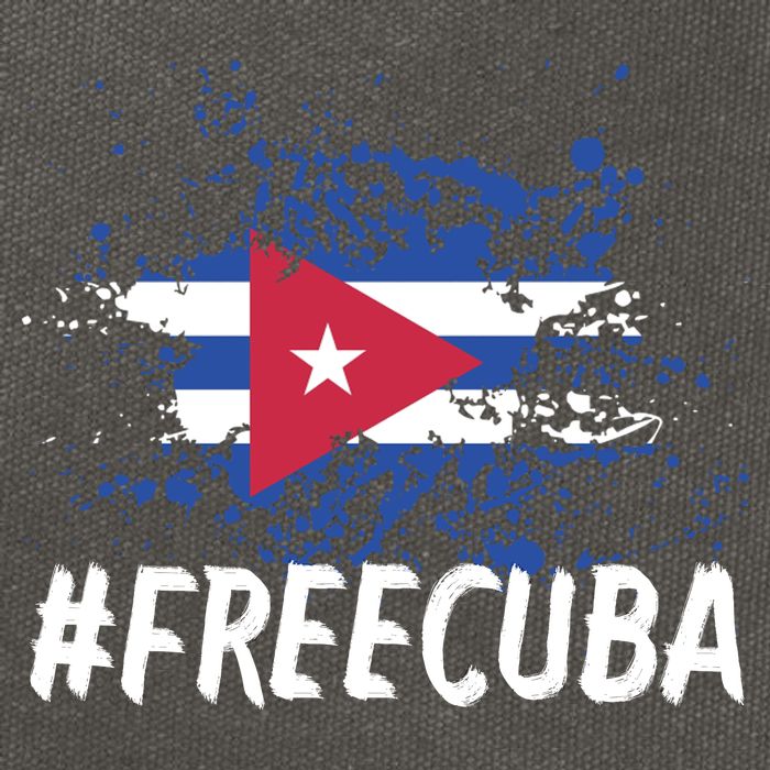 Free Cuba Flag Cotton Canvas Backpack