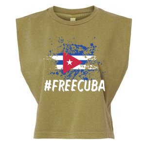 Free Cuba Flag Garment-Dyed Women's Muscle Tee