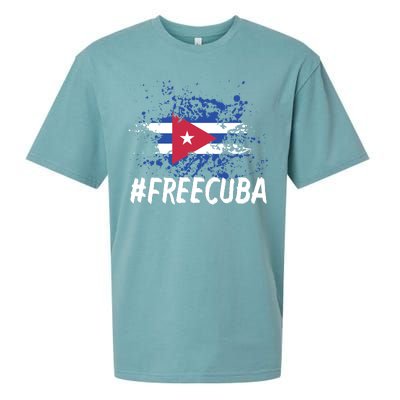 Free Cuba Flag Sueded Cloud Jersey T-Shirt