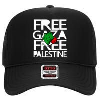 Free Gaza And Palestine Fist High Crown Mesh Back Trucker Hat