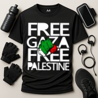 Free Gaza And Palestine Fist Cooling Performance Crew T-Shirt
