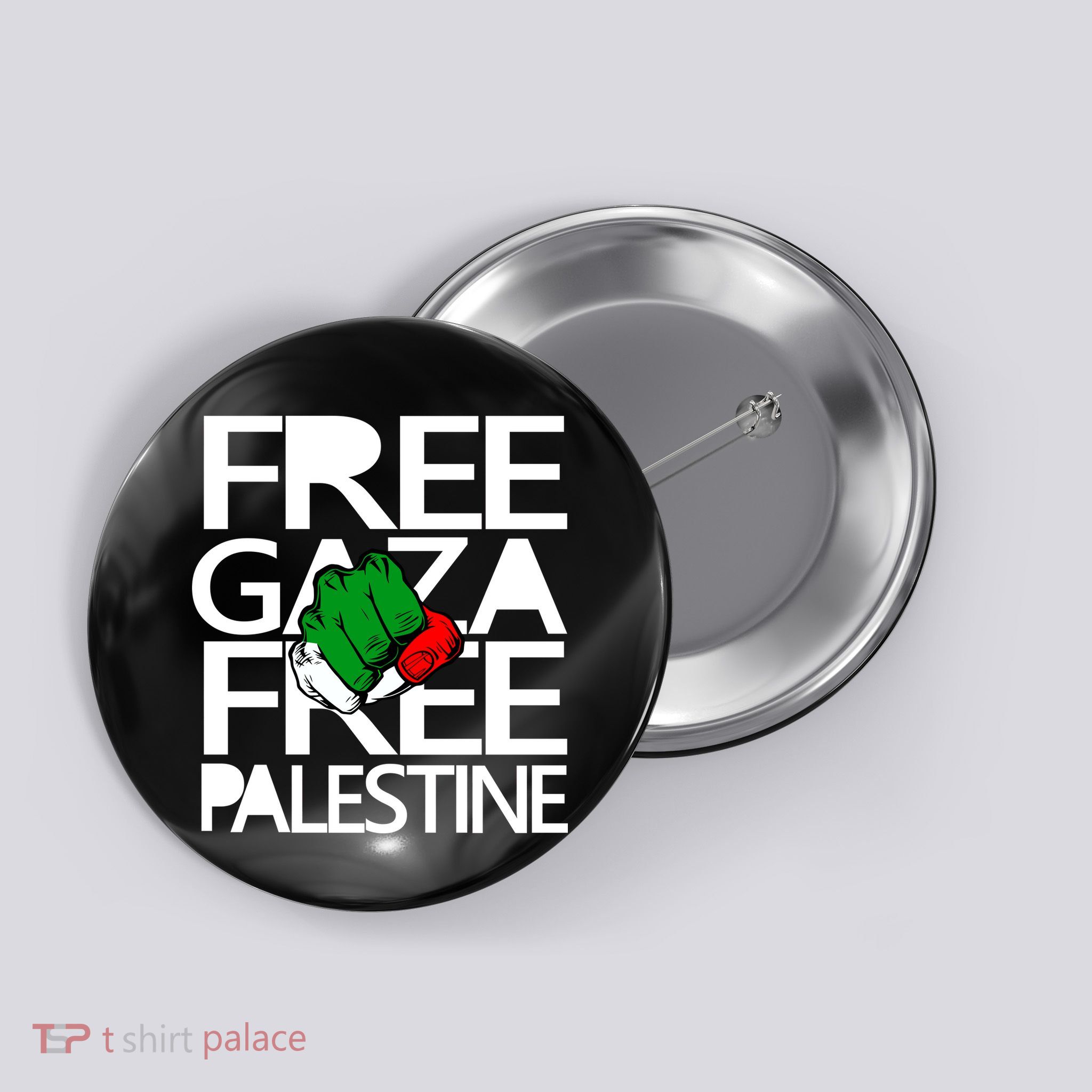 Free Gaza And Palestine Fist Button