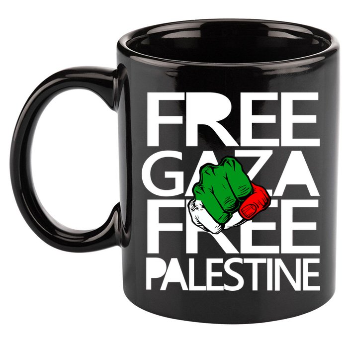 Free Gaza And Palestine Fist 11oz C Handle Ceramic Mug