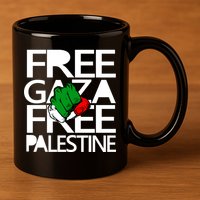 Free Gaza And Palestine Fist 11oz C Handle Ceramic Mug