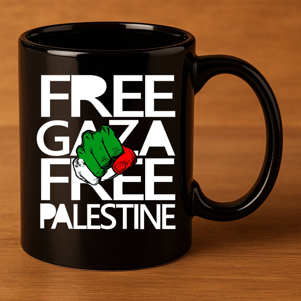 Free Gaza And Palestine Fist 11oz C Handle Ceramic Mug
