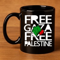 Free Gaza And Palestine Fist 11oz C Handle Ceramic Mug