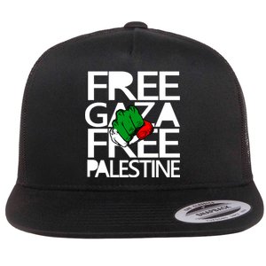 Free Gaza And Palestine Fist Flat Bill Trucker Hat