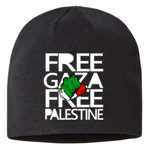 Free Gaza And Palestine Fist Sustainable Beanie