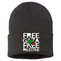 Free Gaza And Palestine Fist Sustainable Knit Beanie