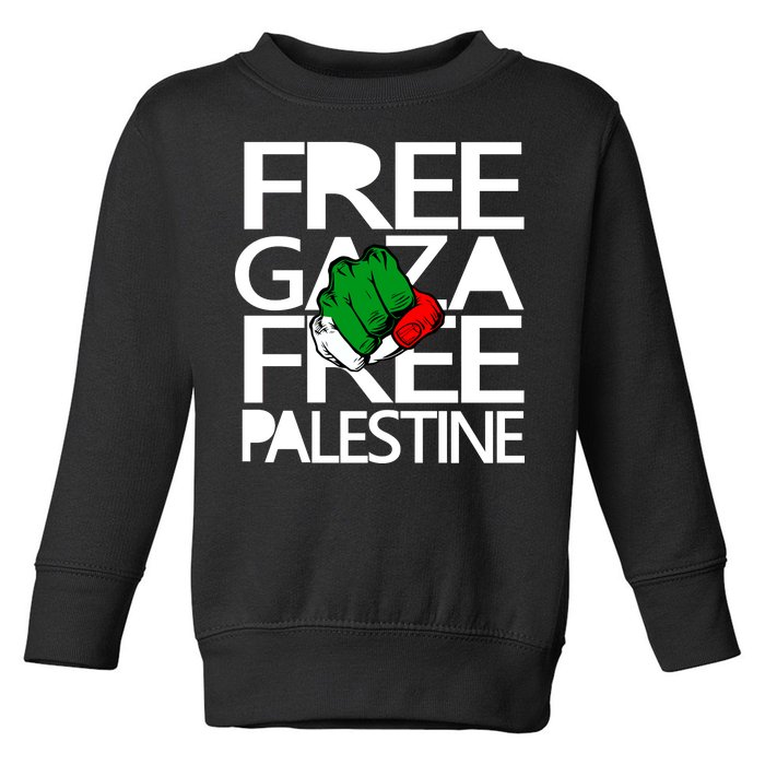 Free Gaza And Palestine Fist Toddler Sweatshirt