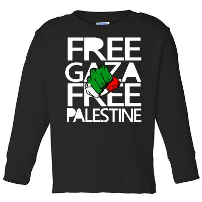 Free Gaza And Palestine Fist Toddler Long Sleeve Shirt