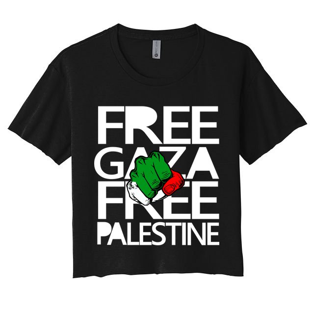 Free Gaza And Palestine Fist Crop Top