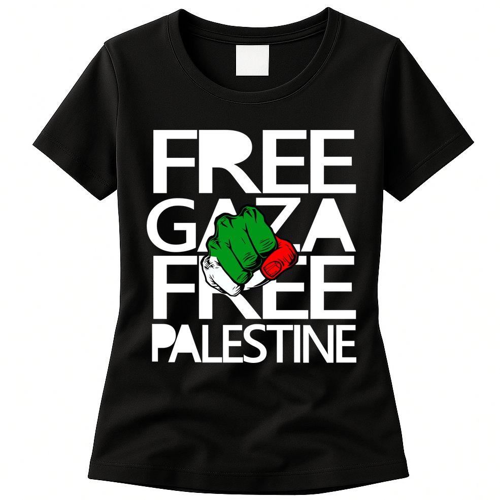 Free Gaza And Palestine Fist Womens T-Shirt