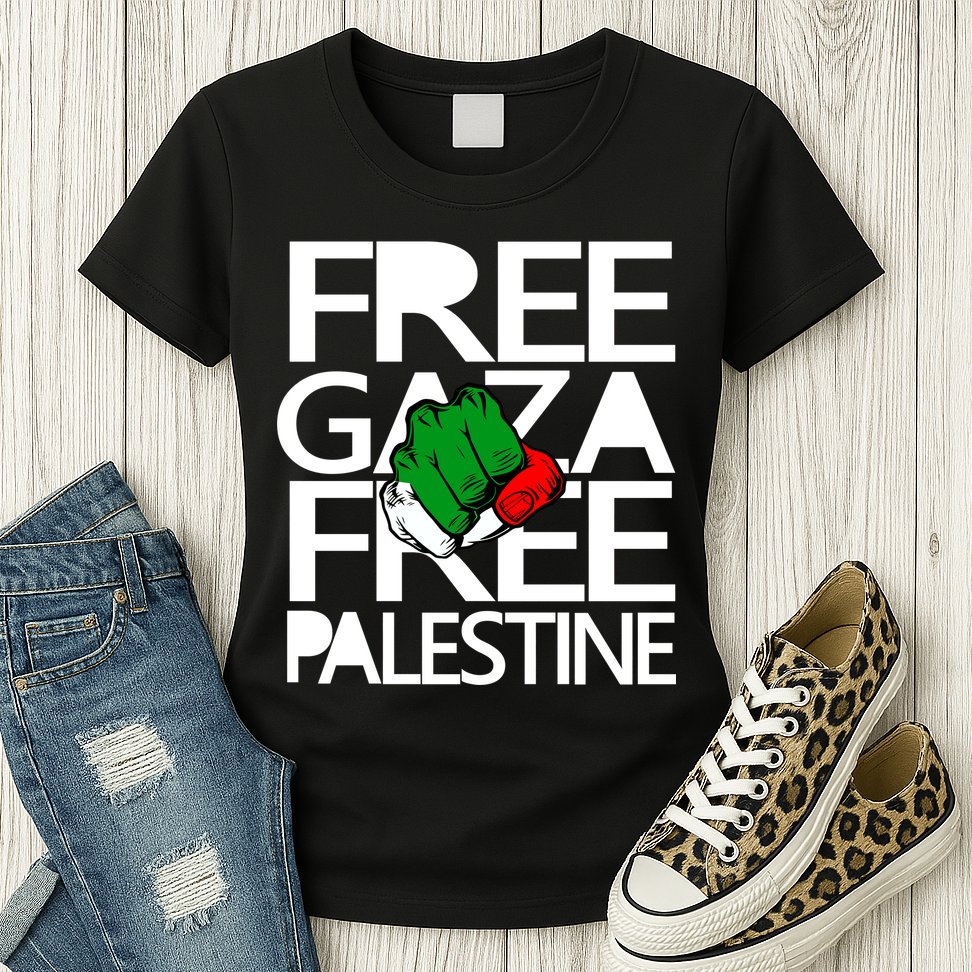 Free Gaza And Palestine Fist Womens T-Shirt