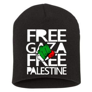 Free Gaza And Palestine Fist Short Acrylic Beanie