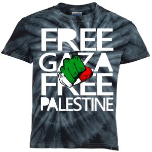 Free Gaza And Palestine Fist Kids Tie-Dye T-Shirt