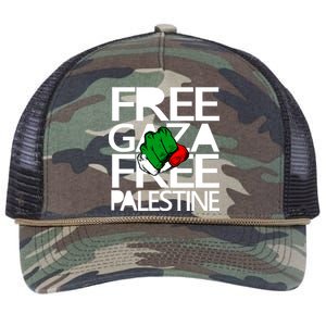 Free Gaza And Palestine Fist Retro Rope Trucker Hat Cap