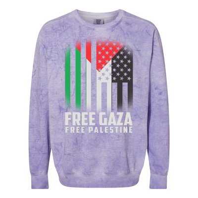 Free Gaza Free Palestine US Palestine Flag colors Colorblast Crewneck Sweatshirt