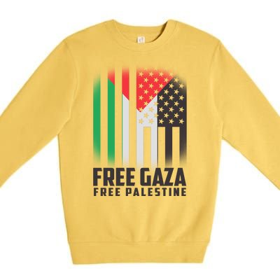 Free Gaza Free Palestine US Palestine Flag colors Premium Crewneck Sweatshirt