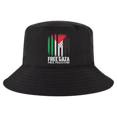 Free Gaza Free Palestine US Palestine Flag colors Cool Comfort Performance Bucket Hat