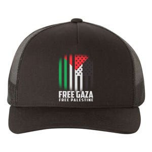 Free Gaza Free Palestine US Palestine Flag colors Yupoong Adult 5-Panel Trucker Hat