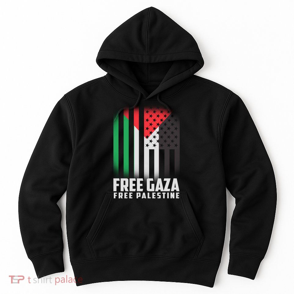 Free Gaza Free Palestine US Palestine Flag colors Hoodie